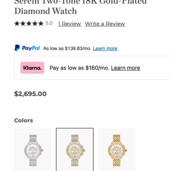 Michelle Serein Two Toned Gold Diamond watch - Picture 7 of 8